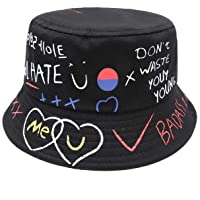 youler Sombrero Pescador- Soft Cotton Sun Cap Creative Graffiti Plegable Bucket Hat Adecuado para Viajes de Pesca al…